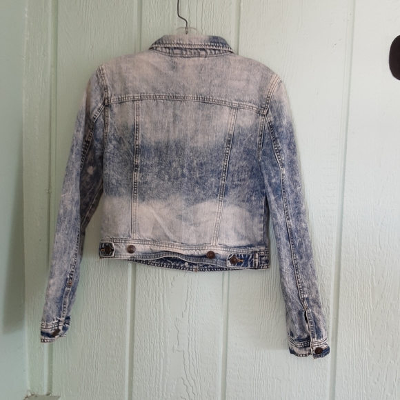 Jalate 🌞0113 Vintage Jeans Jacket Women's Acid Wash Denim Sz M Preowned Button - Picture 2 of 9